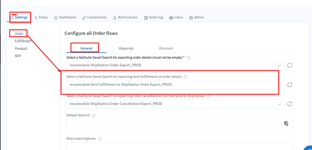 Configure - Order Flow – Nova Module Help